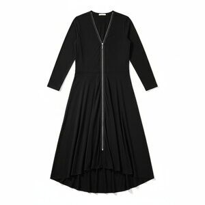 COMFY USA L Large Black Full Zipper Lagenlook Modal M392